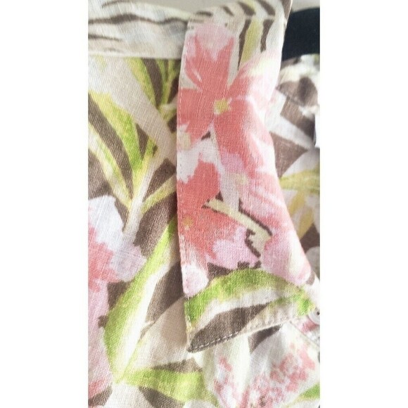J. Jill Love Linen Floral Top MP Womens Lagenlook Tunic Button Up Simple Casual - Picture 3 of 12